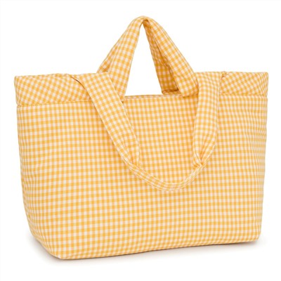 Bolso capazo Tous Carol Vichy - algodón - amarillo