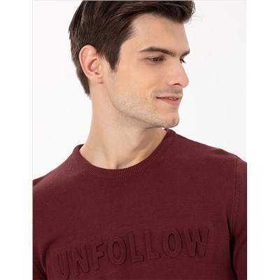 Bordeaux Slim Fit Bike Yaka Knitwear Свитер