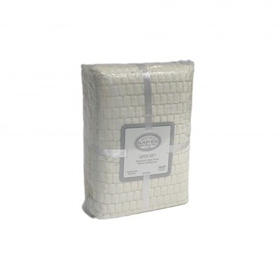 Плед KARVEN Super Soft MELINDA 200*220 п/э евро Р 942 кремовый (Акция).