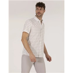 Рубашка с коротким рукавом с регулярным рубашкой Khaki
