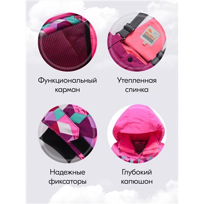 Горнолыжный костюм зимний для девочки розового цвета 9426R