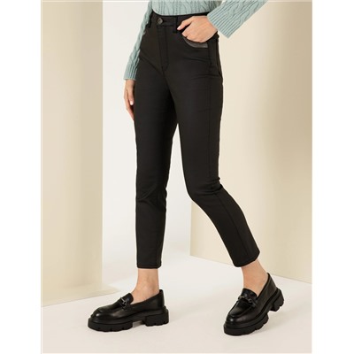 Черные карманные подробные спортивные брюки Slim Fit