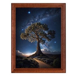 POSV-0478 Постер в рамке 17x23см Дерево и созвездия