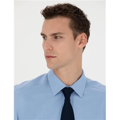 Blue Slim Fit Basic рубашка основная рубашка