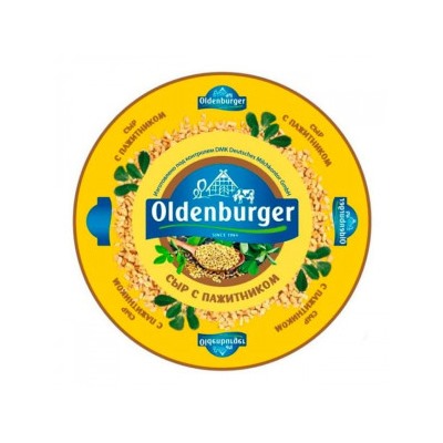Сыр БОБРОВСКИЙ ТМ Oldenburger с пажитником 45% КУБИК кусковой 1кг/4 кг