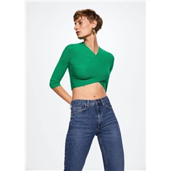 Jersey crop cruzado -  Mujer | MANGO OUTLET España