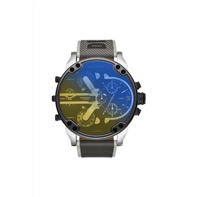 Reloj de cuarzo de nailon MR. Daddy 2.0 - Gris y plateado