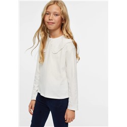 Camiseta algodón cuello babydoll -  Niña | MANGO OUTLET España