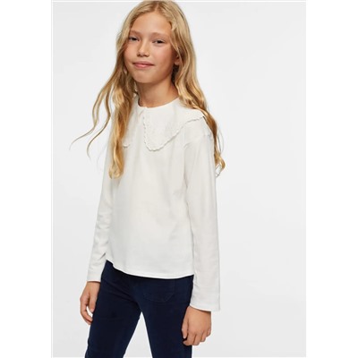 Camiseta algodón cuello babydoll -  Niña | MANGO OUTLET España