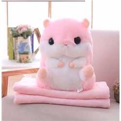 Игрушка+подушка+плед Хомяк (РОЗОВЫЙ)