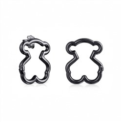 Pendientes Hold - plata con baño de rutenio 925/1000