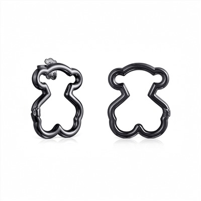 Pendientes Hold - plata con baño de rutenio 925/1000