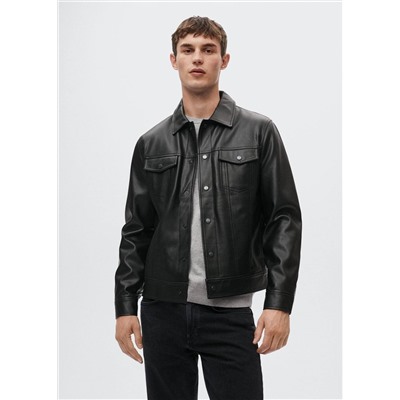 Chaqueta efecto piel -  Hombre | MANGO OUTLET España