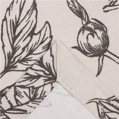 Дорожка на стол Этель Black flowers 40×149см, 100% хлопок, саржа 190 г/м², серая