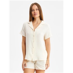 Комплект домашний женский (рубашка, шорты) KAFTAN Basic размер 44-46, молочный