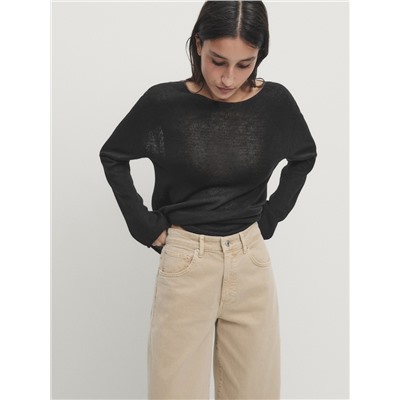 Pantalón tejanero tiro medio relaxed fit