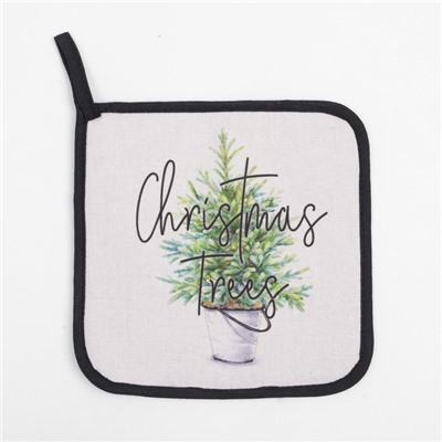 Прихватка «Christmas trees» 19х19 см, саржа, 100% хлопок, ватин 250 г/м2
