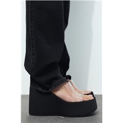 VINYL WEDGE SANDALS