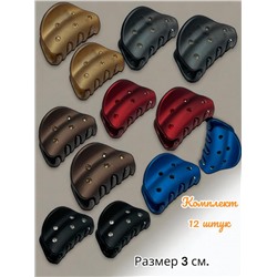 Заколка-краб матовый каучук 12 шт КР22