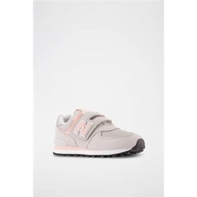 Zapatillas de piel 574 - Gris y rosa