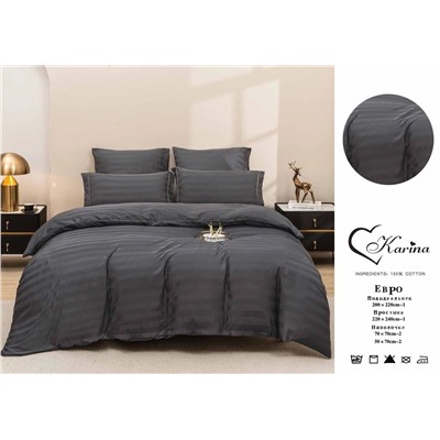 6 цветов Комплекты постельного белья  KARINA STRIPE SATIN Материал: Страйп-Сатин; Состав: 100% Cotton Плотность ткани: 130г/м²
