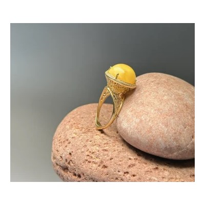 Кольцо серебряное с янтарём R000025ZM