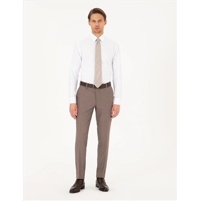 Светло -коричневый бывший. Тканевые штаны Slim Fit