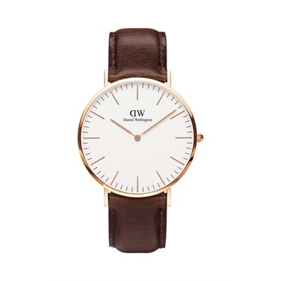 Reloj de cuarzo de piel y chapado en oro rosa Classic Bristol