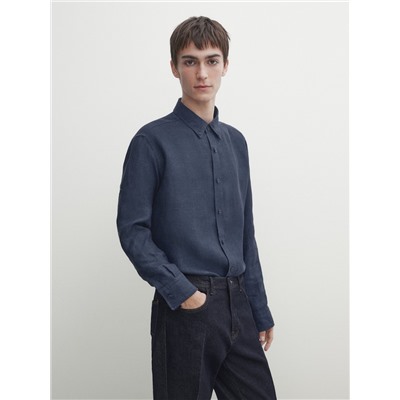 Camisa 100% lino regular fit