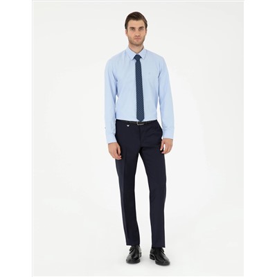 Blue Slim Fit Basic рубашка основная рубашка