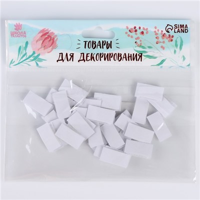 Липучка на клеевой основе «Прямоугольник», набор 30 шт., размер 1 шт: 1 × 1,6 см