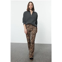 Brown Animal Patchered Flare/Wide PaCa High Tans Banns Twoaw25pl00018