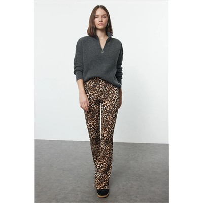 Brown Animal Patchered Flare/Wide PaCa High Tans Banns Twoaw25pl00018