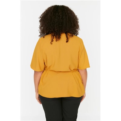Плетение горчицы v -neck -sInding blouse tbbss22bz0753