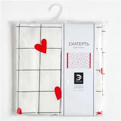 Скатерть "Этель" Love is 149х180см, 100% хлопок, саржа 190 г/м2