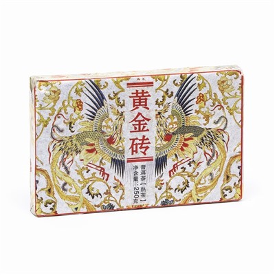 Китайский выдержанный черный чай Шу Пуэр Huangjin zhuan, кирпич, 250 г