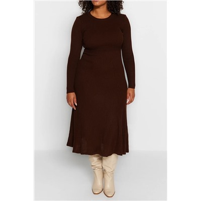 Коричневый велосипедный воротник Midi Ditwear платье tbbaw24ah00021