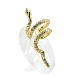 Серьга-кафф Змейка 13*30мм, цв.золотистый, правый, 1 штука