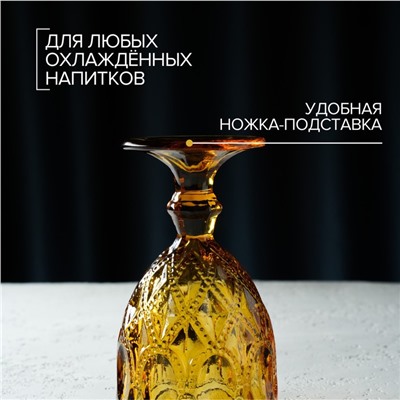 Бокалы для вина Magistro «Варьете», 320 мл, 8,5×16 см, стекло, жёлтые, набор 2 шт
