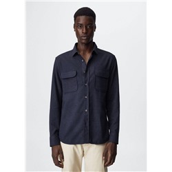 Camisa textura algodón -  Hombre | MANGO OUTLET España