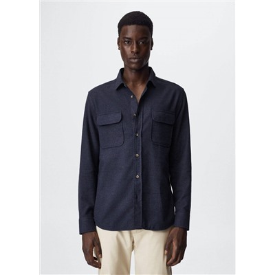 Camisa textura algodón -  Hombre | MANGO OUTLET España
