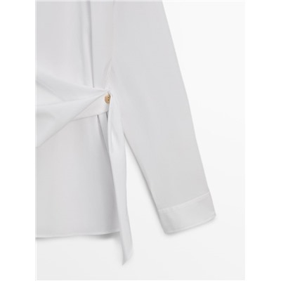 Camisa popelín detalle lazada cruzada