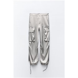 SATIN CARGO TROUSERS