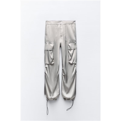 SATIN CARGO TROUSERS
