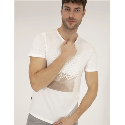 Ekru Slim Fit Printed Bike Bike T -For