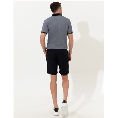 Бермудские шорты с темно -синим Slim Fit Bermud