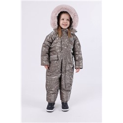 646 Комбинезон для девочки, серо-корич