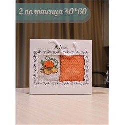 Набор кухонных полотенец 40*60 махровых 2 шт. / Апельсин