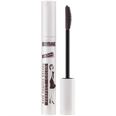 Тушь для ресниц LuxVisage (Люкс Визаж) Perfect Color Веер пышных ресниц, оттенок Brown, 9 г