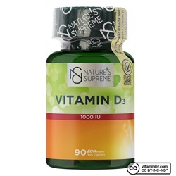 Nature's Supreme Витамин D3 1000 МЕ 90 капсул